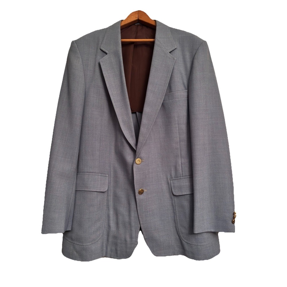 VTG Arnold Palmer Sport Coat Mens 42R Blazer Jacket Light Blue Arnie Preppy Golf